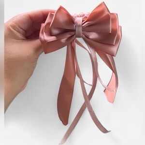 Hand Crafted Rose Gold Satin Scrunchie